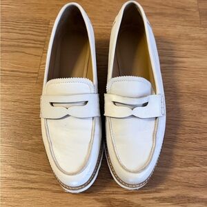 Franco Sarto White Leather Loafers